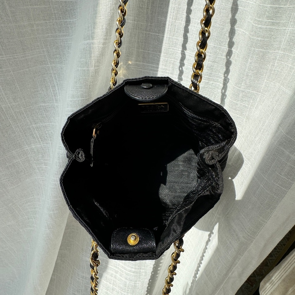 Prada Vintage Black Nylon Quilted Shoulder Bag - Picture 6 of 9